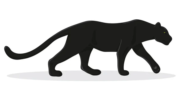 Noir Panther Illustration Vectorielle Dans Style Dessin Animé — Image vectorielle