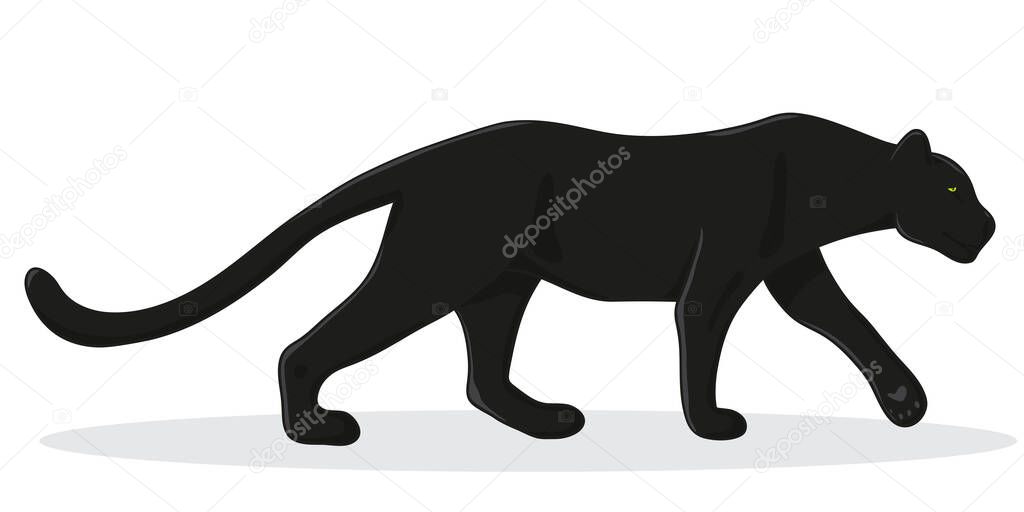 black Panther - vector illustration in cartoon style