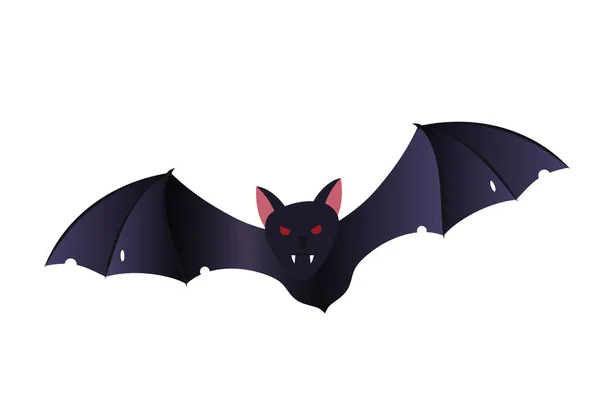 Spaventoso Vampiro Pipistrello Cartone Animato Illustrazione Concetto Halloween — Vettoriale Stock
