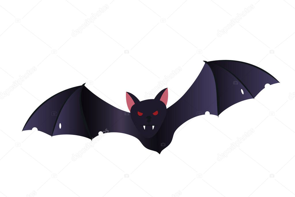 scary vampire bat cartoon illustration - Halloween concept