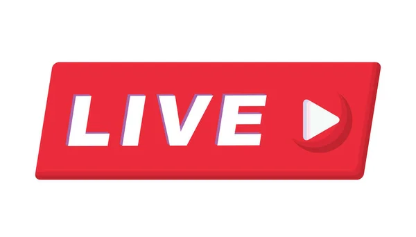 Live Streaming Ligne Signe Bouton Icône Emblème Modèle Étiquette Pour — Image vectorielle