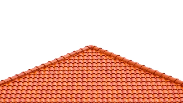 Slope Angle View Orange Tiles Roof Isolated White Background — Stock Photo, Image