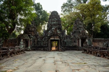Angkor Wat 'ta kapalı bir bahçe.