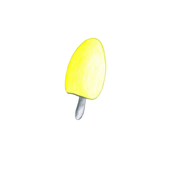 Disegno Colorato Delizioso Gelato Luminoso Dessert Disegnato Mano Icona Del — Foto Stock