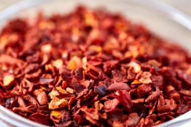 Kırmızı sıcak kuru soğuk biber arka plan, yakın çekim, üstten görünüm, makro, sığ derinlik-in tarla.