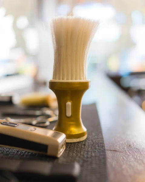 Pincel Está Pendurado Barbearia Acessórios Barbear Uma Barbearia — Fotografia de Stock
