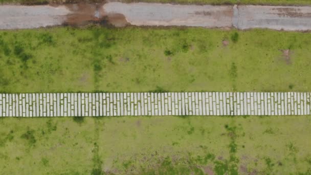 Bovenaanzicht Zoom Video Het Beton Weg — Stockvideo