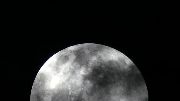 Grande Lune Dans Nuit Tourne Dans Ciel — Video