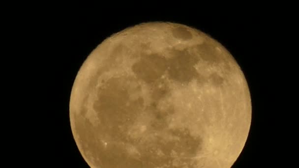 Pleine Lune Lumineuse Illuminée Lune Nocturne Déplaçant Dans Ciel Sombre — Video