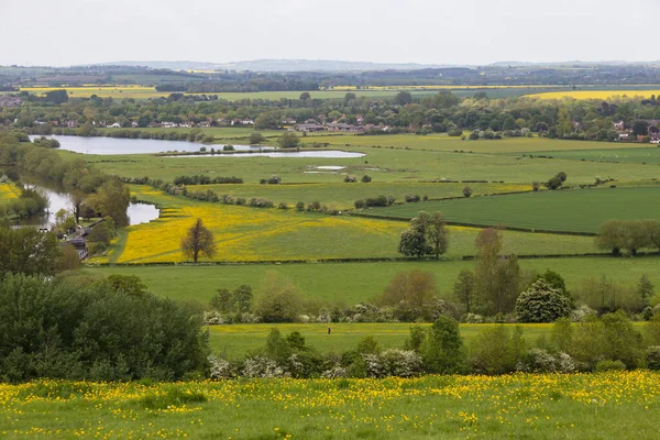 Güney Oxfordshire kırsalında Thames nehri Wittenham Topaklarından bakıyor.