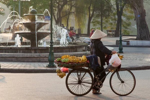 Hanoi Vietnam 2013 Hanoi Mal Taşımak Için Bisiklet Kullanan Bir — Stok fotoğraf