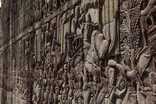 Angkor Watt Camboja Complexo Templos Com Centenas Templos Decorados Com — Fotografia de Stock