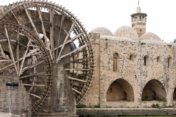 Norias Hama Syria Starożytne Maszyny Napędzane Energią Wodną Używane Podnoszenia — Zdjęcie stockowe