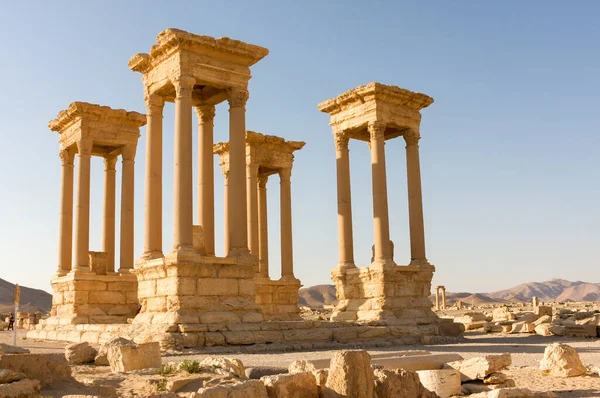 Palmyre Siria 2009 Este Sitio Antiguo Tiene Muchas Ruinas Romanas — Foto de Stock