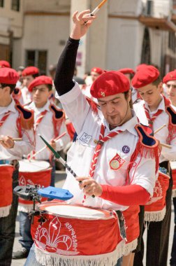 Şam Suriye 04.12.2009 Savaştan önce Paskalya geçidi eski şehirde grup ve çocuklarla birlikte. Yüksek kalite fotoğraf