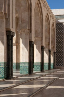 Casablanca Fas 'taki Hasan 2 camii 12.31.2019 Güzel kemer ve gölgeler