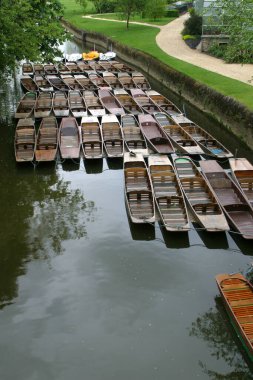 Magdalen Köprüsü 'ndeki şalopalar bağlandı. Oxford, bahçelerle düzenli olarak düzenlendi.