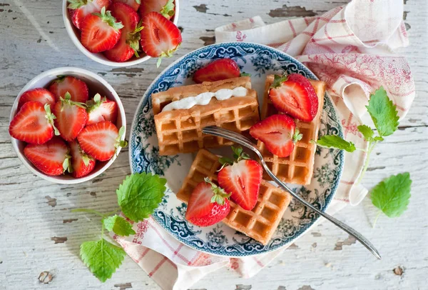 Waffler Strawberry Stock Photo — Stock Photo, Image