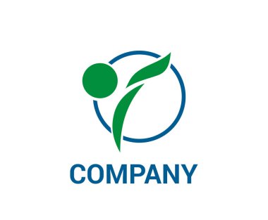 Sağlık logo tasarım fikir kavramı yetişmek şekil bırakın eko yeşil mavi