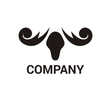 siyah siluet baş geyik Ren geyiği boynuzu boynuz doğa Yaban hayatı logo tasarım fikir kavramı illüstrasyon