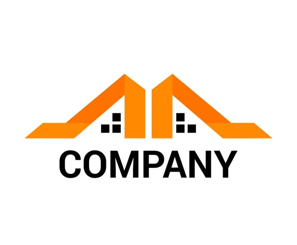 Orange Haus Immobilien Einzelhandel Immobilien Wohngebäude Dach Firma Logo Design — Stockvektor