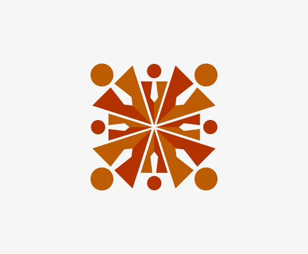 グループ コミュニティ ビジネス会計投資オレンジ色のロゴ デザイン アイデア コンセプトを計画 — ストックベクタ