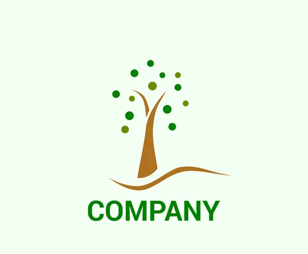Green Leave Tree Mengembangkan Konsep Desain Logo Investasi Keuangan - Stok Vektor