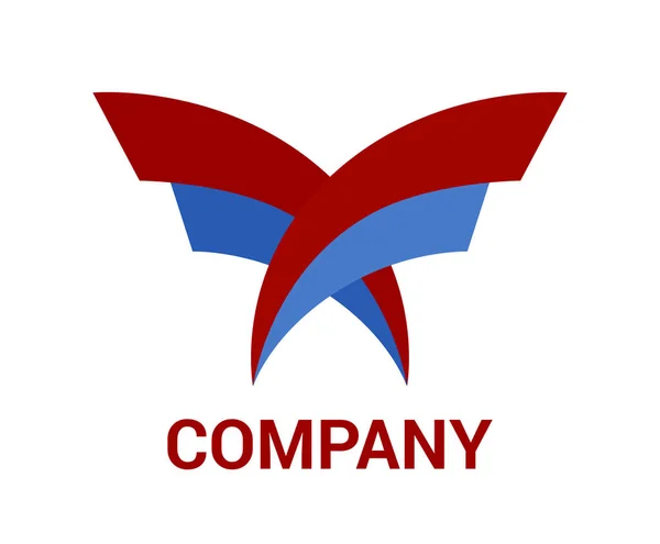 Piękny Niebieski Kolor Jasnoczerwony Skrzydeł Motyla Wiosennych Letnich Zwierząt Logo — Wektor stockowy