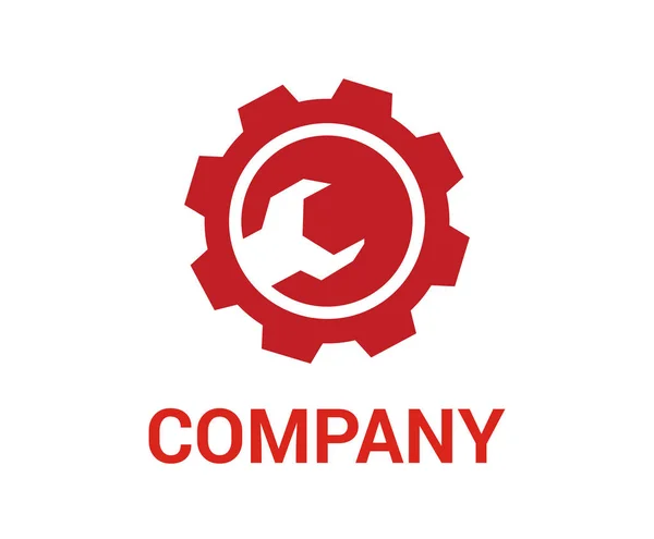 Kırmızı dişli mühendislik makine ekipman Otomotiv logo tasarım simgesi illüstrasyon fikri