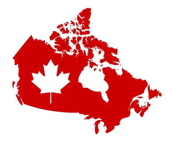 Мировая География Путешествия Планеты Флаг Кленового Листа Канада Карта Красный — стоковый вектор