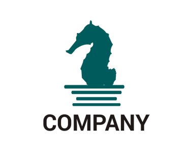 Şirin mavi çizgi film hayvan deniz doğa yaşam su Akvaryum tasarım fikir konsept illüstrasyon yaşayan yüzey su okyanus altında ikonik deniz atı