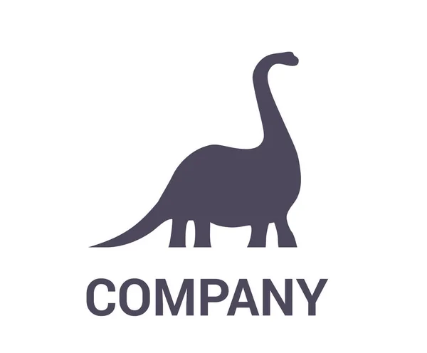 cute monster reptile animal creature prehistoric grey herbivore dino long neck dinosaur logo design concept idea illustration