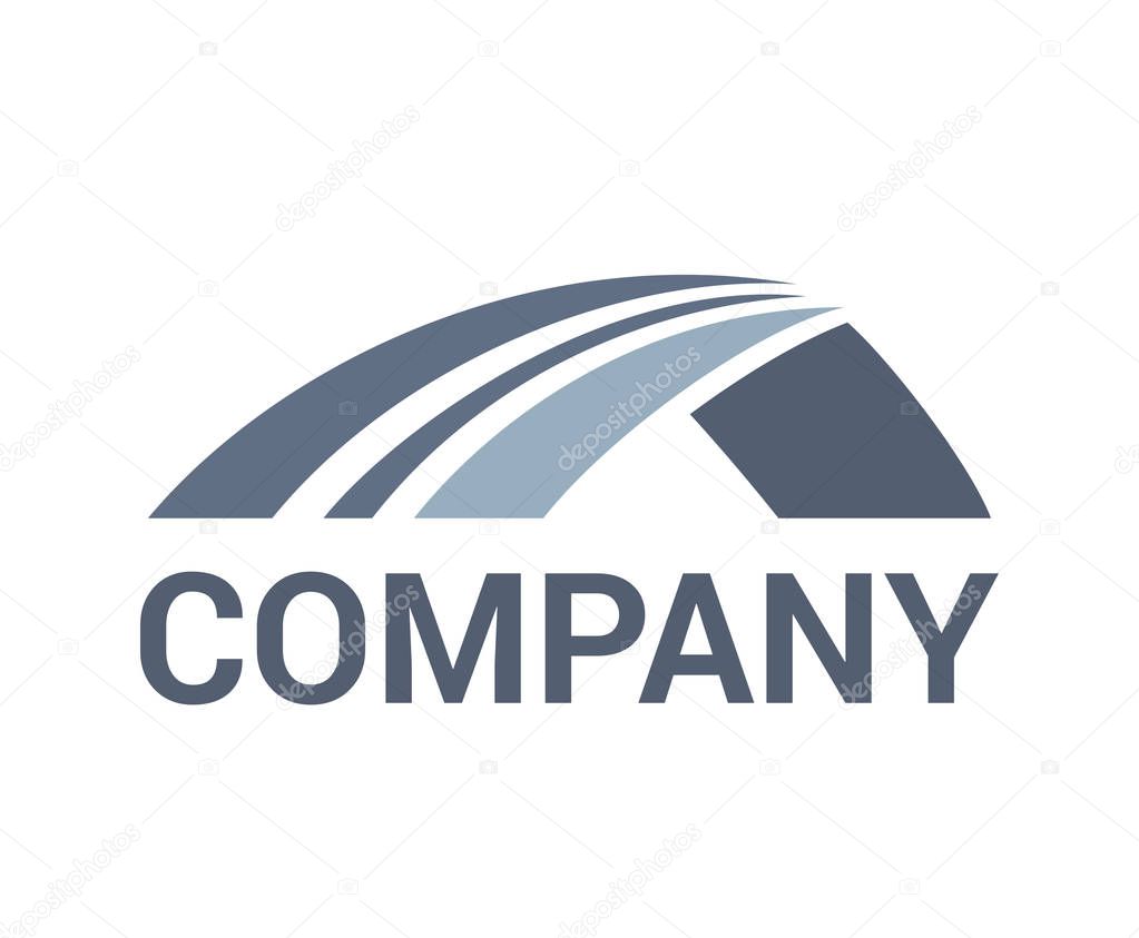 Road bridge construction urban city architecture building sky tower transportation logo design idea illustration concept