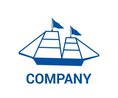 mavi gemi seyahat etmek ulaşım cruise yelken okyanus su fikir düz stil simge tasarlamak