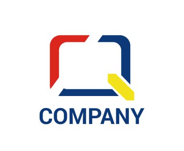 harf q alfabe mark yardım hizmeti düz tasarım fikir konsept illüstrasyon için yazın