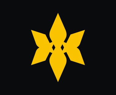 kıvılcım yıldız altın renk siluet logo tasarım illüstrasyon kavramı ile