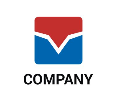 sözcük alfabe v şekil kare kutu simgesi logo tasarım konsepti kanadında olarak