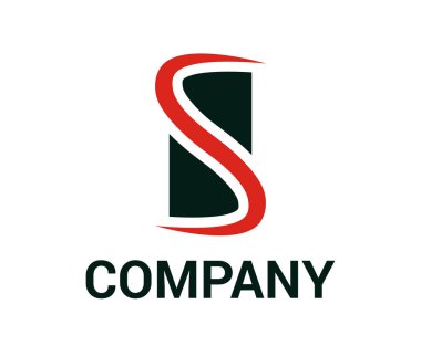 sözcük alfabe s gibi bir fırça dilim kare logo tasarım illüstrasyon kavramı