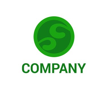 ekolojik yeşil daire girdap rüzgar simgesi logo tasarım fikir illüstrasyon