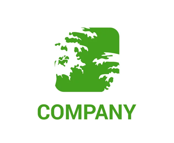 Zöld Erdőben Fehér Sziluettjét Levél Lapos Ikon Logo Design Ábrán — Stock Vector