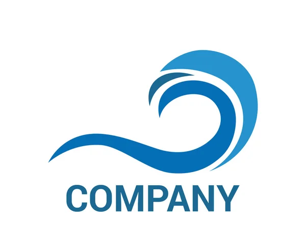 Azul Mar Océano Onda Vector Logo Diseño Idea Plantilla Ilustración — Vector de stock