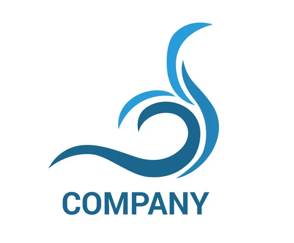 Bleu Mer Océan Vague Vecteur Logo Conception Idée Modèle Illustration — Image vectorielle