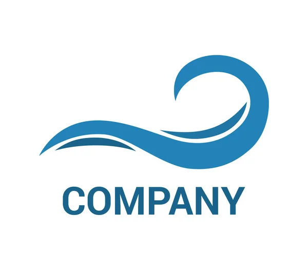Azul Mar Oceano Onda Vetor Logotipo Projeto Ideia Modelo Ilustração — Vetor de Stock