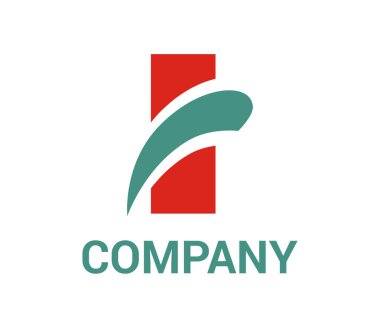 dikdörtgen almak haline dilim ayrı iki bölümü logo tasarım illüstrasyon kavramı