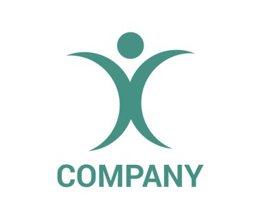 yeşil için etkin olan kişileri logo tasarlamak topluluk Grup Yönetimi veya sağlık kuruluş için siluet