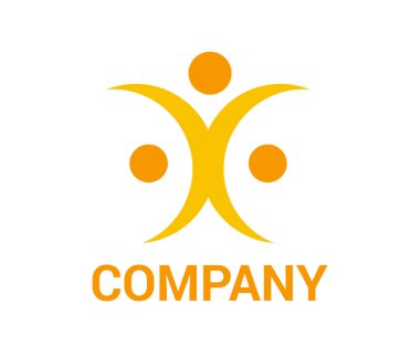 logo tasarlamak topluluk Grup Yönetimi veya sağlık kuruluş için turuncu aktif insanlar siluet