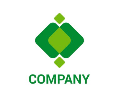 mektup l logo düz tasarım fikir illüstrasyon kavramı şekilden yeşil kutu