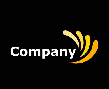 çizgi şekli kanat logo tasarım illüstrasyon kavramı altın renk degradesi ile