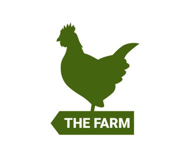 tarım iş ve sanayi ile yeşil tavuk siluet için canlı hisse senedi logo tasarım illüstrasyon kavramı kullanın