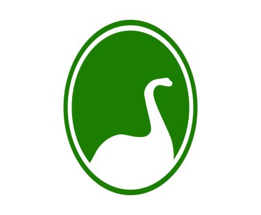 sevimli canavar sürüngen hayvan yaratık tarih öncesi mavi su uzun boyunlu dino dinozor logo tasarım kavramı fikir illüstrasyon